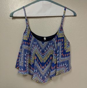 Tribal patterned crop top